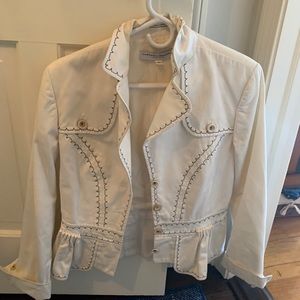 Carolina Herrera white jacket w black stitching 10